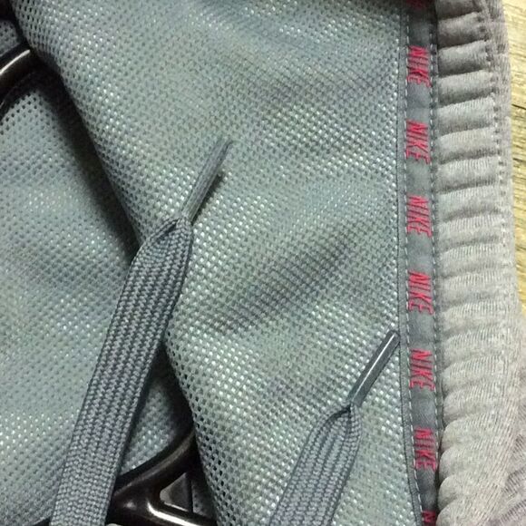 Nike Gray Knit Ribbed Training Dry Fit Sweatshirt Hoodie Pink Swoosh S - Picture 13 of 13